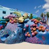 The Finding Nemo courtyard offers 320 family suites, an impressive Big Blue Pool and kids’ water play area. Character icons that can’t be missed here include Nemo, Marlin, Crush and Mr. Ray.