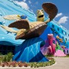 The Finding Nemo courtyard offers 320 family suites, an impressive Big Blue Pool and kids’ water play area. Character icons that can’t be missed here include Nemo, Marlin, Crush and Mr. Ray.