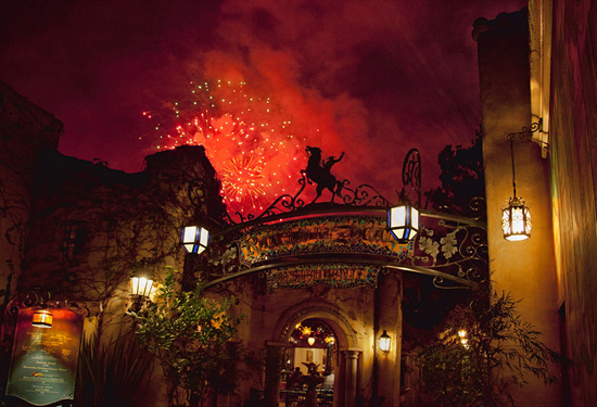 Fireworks in the Sky Over Rancho del Zocalo at Disneyland Park