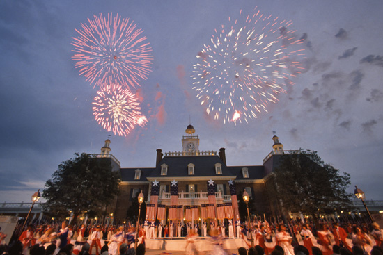 The American Adventure Pavilion is Dedicated at Epcot in 1982 The American Adventure Pavilion is Dedicated at Epcot in 1982