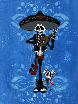 David Lozeau's Day of the Dead Artwork at WonderGround Gallery in the Downtown Disney District