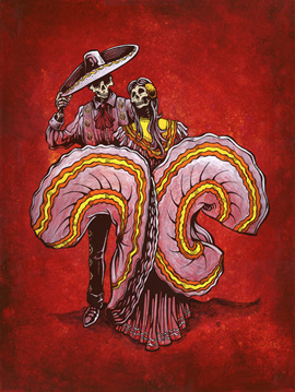 David Lozeau's Day of the Dead Artwork at WonderGround Gallery in the Downtown Disney District