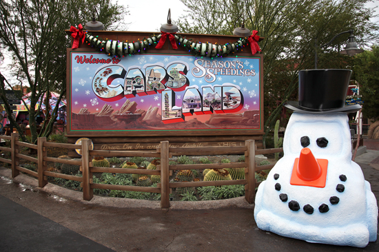 Cars Land Gets Gussied Up for the Holidays at Disney California Adventure Park