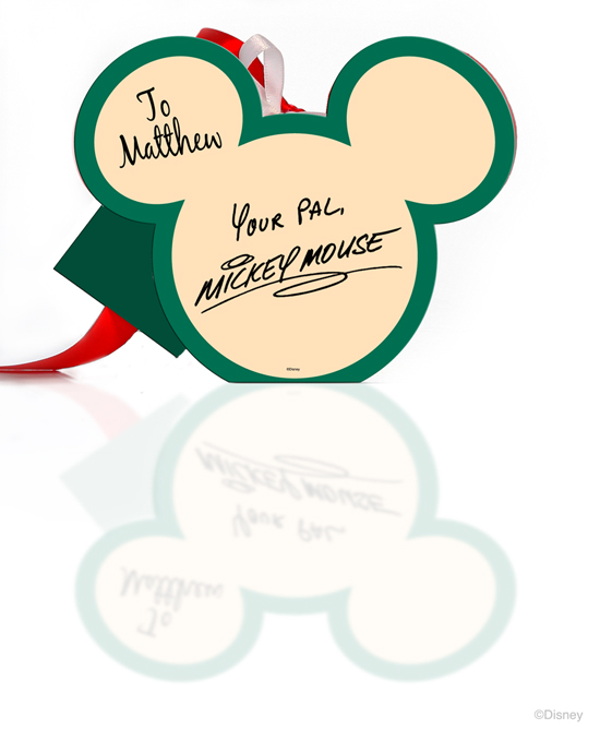 Back of Mickey Mouse Picture Frame Ornament Available from Disney Floral & Gifts