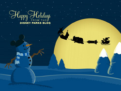 Mickey Mouse Joy Riding in Santa's Sleigh Desktop Wallpaper