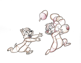 Chip n' Dale Artist Sketch Featured at Galleries in the Disneyland Resort