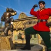 In Front of Gaston’s Tavern in New Fantasyland at Magic Kingdom Park