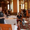Sean Astin telling the group about his #run3rd program during breakfast at Napa Rose.
