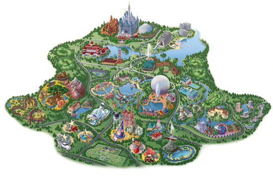 Map of Walt Disney World Resort as It's Been Developed Today Map of Walt Disney World Resort as It's Been Developed Today