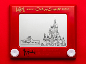 ‘Princess Etch A Sketch’ Art by Jane Labowitch, Featuring Cinderella Castle