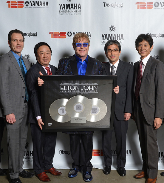 Yamaha Executives Present Elton John With a Special Gift Yamaha Executives Present Elton John With a Special Gift