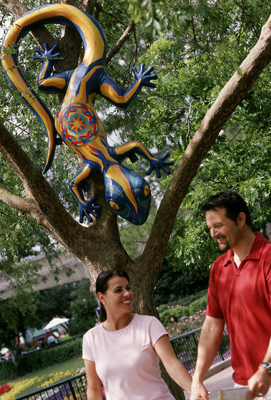 Caption This: A Curious Visitor at the Epcot International Flower & Garden Festival