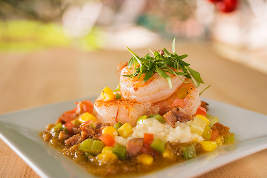 Shrimp & Grits at Florida Fresh Marketplace on the Mexico Side of World Showplace