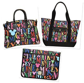 The New Dooney & Bourke Mickey Rainbow Letter Collection Includes a Large Pocket Tote ($295), Satchel ($195), Pocket Satchel ($260), and Tablet Sleeve ($90) The New Dooney & Bourke Mickey Rainbow Letter Collection Includes a Large Pocket Tote ($295), Satchel ($195), Pocket Satchel ($260), and Tablet Sleeve ($90)