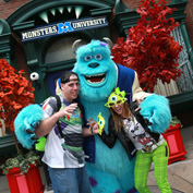 Sulley Greets Guests at Disney California Adventure Park During the Monstrous Summer 'All-Nighter'