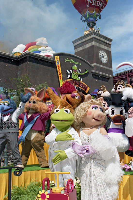 Kermit the Frog and Miss Piggy Prepare to Launch Fireworks to Celebrate the 1991 Opening of the Muppet*Vision 3D Attraction at Disney's Hollywood Studios Kermit the Frog and Miss Piggy Prepare to Launch Fireworks to Celebrate the 1991 Opening of the Muppet*Vision 3D Attraction at Disney's Hollywood Studios