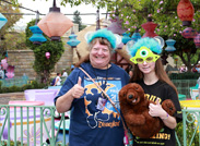 We Caught Marci and Jessica in Front of the Mad Tea Party, Sporting Commemorative T-shirts from Both One More Disney Day and the Monstrous Summer All-Nighter.<br />
