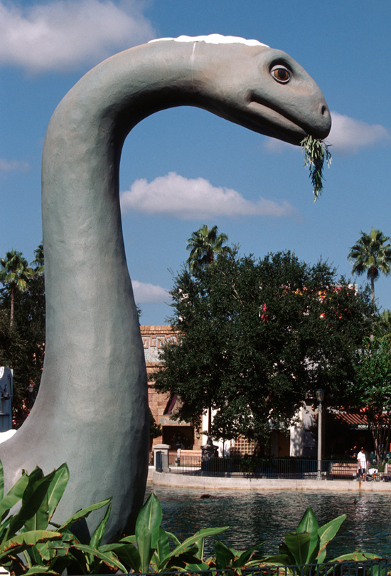 Caption This: Dino Gertie Overlooks Echo Lake at Disney’s Hollywood Studios