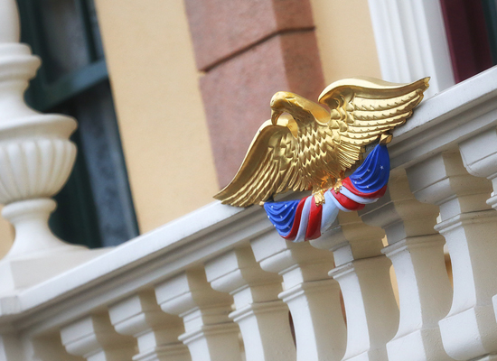 Golden Eagle Perched High Atop Main Street, U.S.A., at Disneyland Park