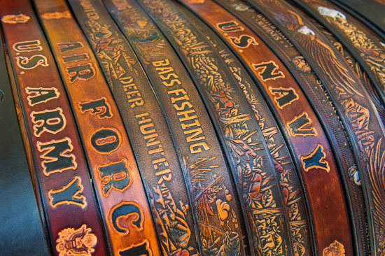 Dave Biebel and His Leather Belts, Available at Downtown Disney Marketplace at the Walt Disney World Resort Dave Biebel and His Leather Belts, Available at Downtown Disney Marketplace at the Walt Disney World Resort
