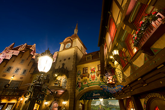 The Germany Pavilion Lights Up at Epcot The Germany Pavilion Lights Up at Epcot