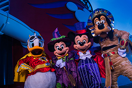 Mickey, Minnie and friends, aboard the Disney Dream for Halloween on the High Seas