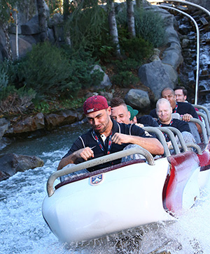 Stanford Cardinal Players Ride the Matterhorn Bobsleds at Disneyland Park