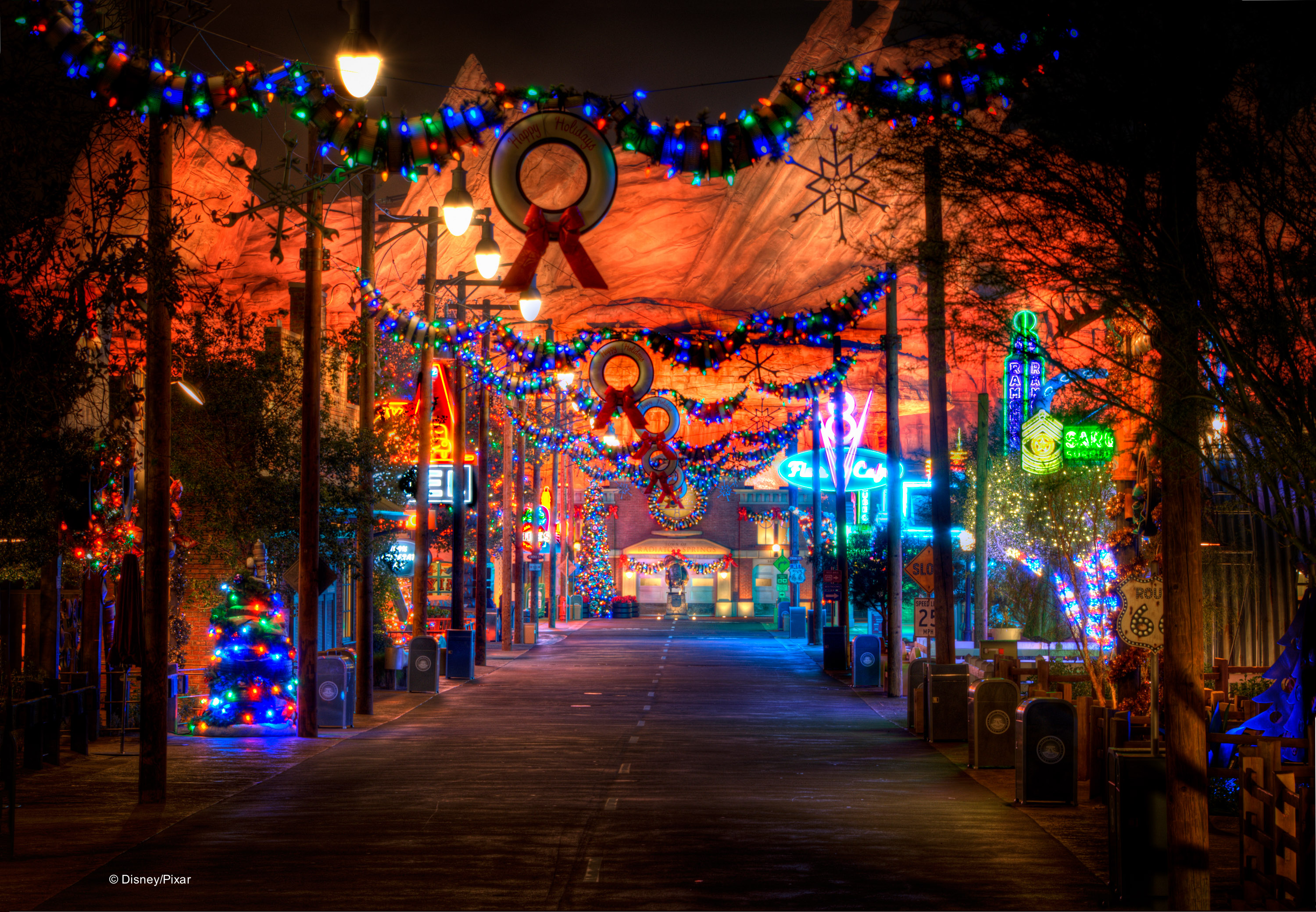 Holidays Shine Bright in Cars Land at Disney California Adventure Park