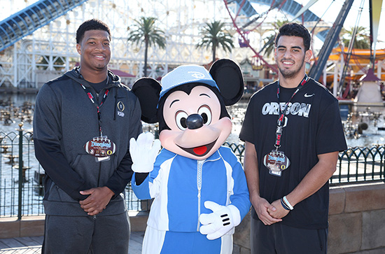 2015 Rose Bowl Teams, Florida State Seminoles and Oregon Ducks, Visit Disneyland Resort