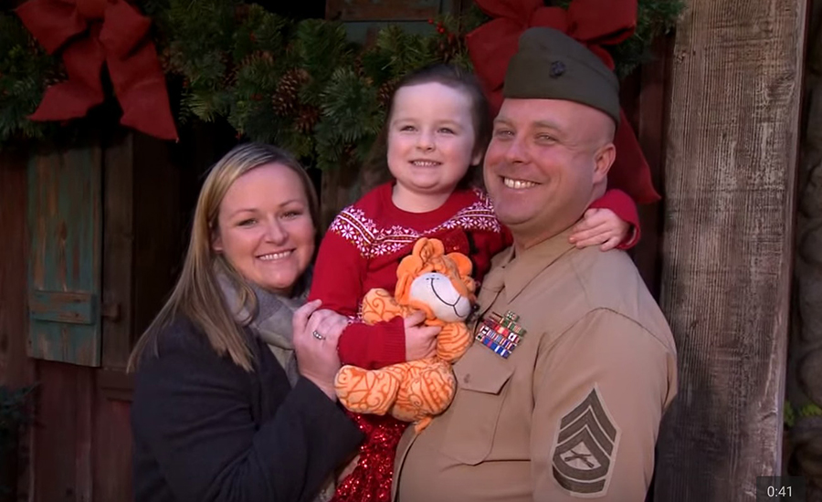 U.S. Marine, FiveYearOld Daughter Reunited with Help of Santa Claus