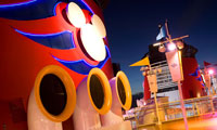 The three ship stacks on board Disney Cruise Line