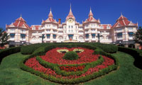 The Mickey Mouse shaped flower garden decorating Disneyland Paris