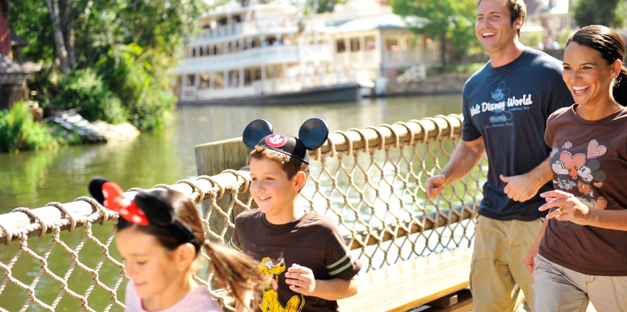 Family on vacation in Walt Disney World