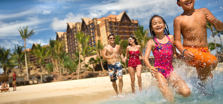 Aulani Family at Beach